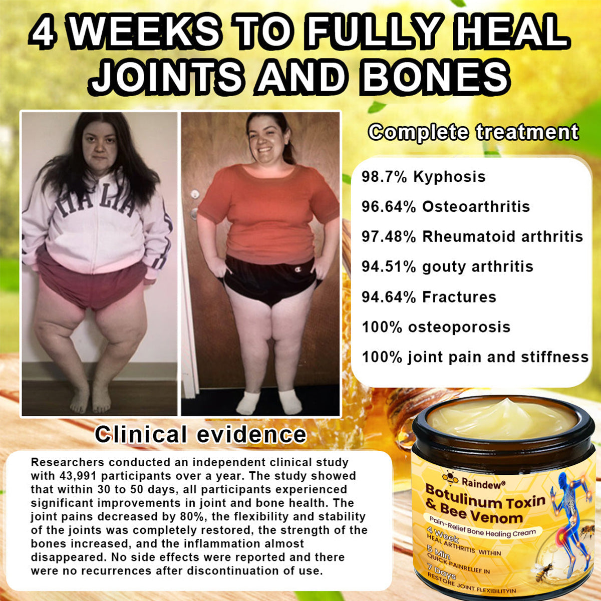 Raindew® 🐝 Botulinum Toxin & Bee Venom Pain-Relief Bone Healing Cream