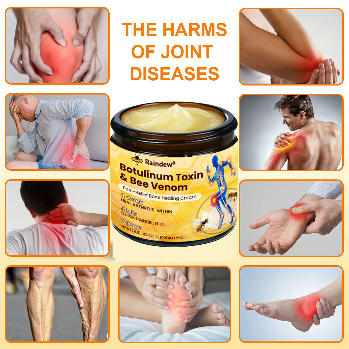 Raindew® 🐝 Botulinum Toxin & Bee Venom Pain-Relief Bone Healing Cream