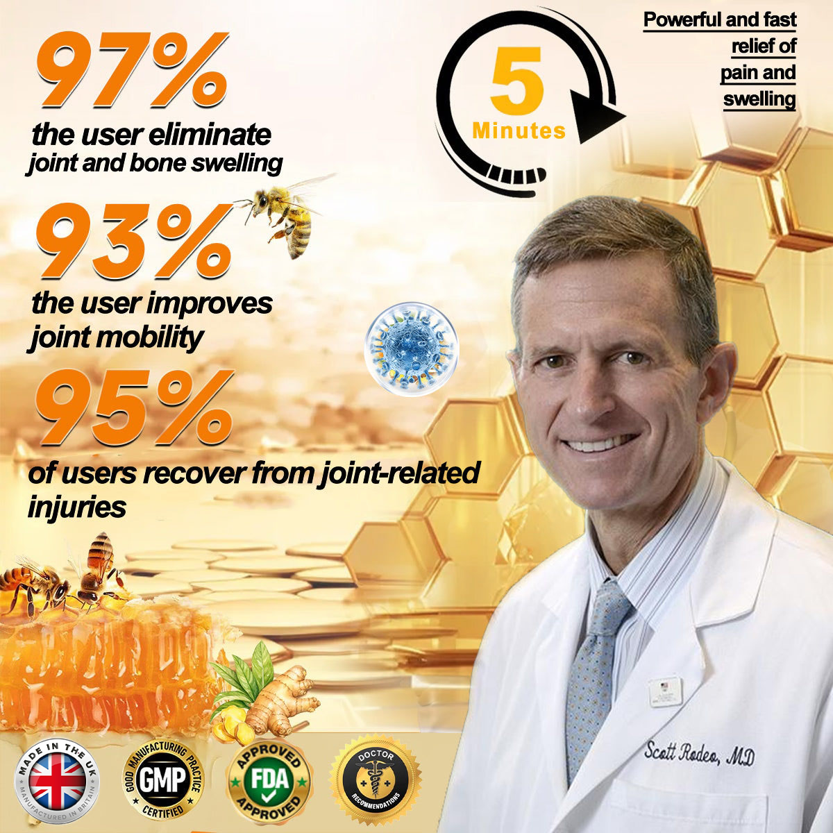 Raindew® Bee Venom Pain-Relief Bone Healing Cream 🐝🐝(Specially for older adults & BOA recommends)