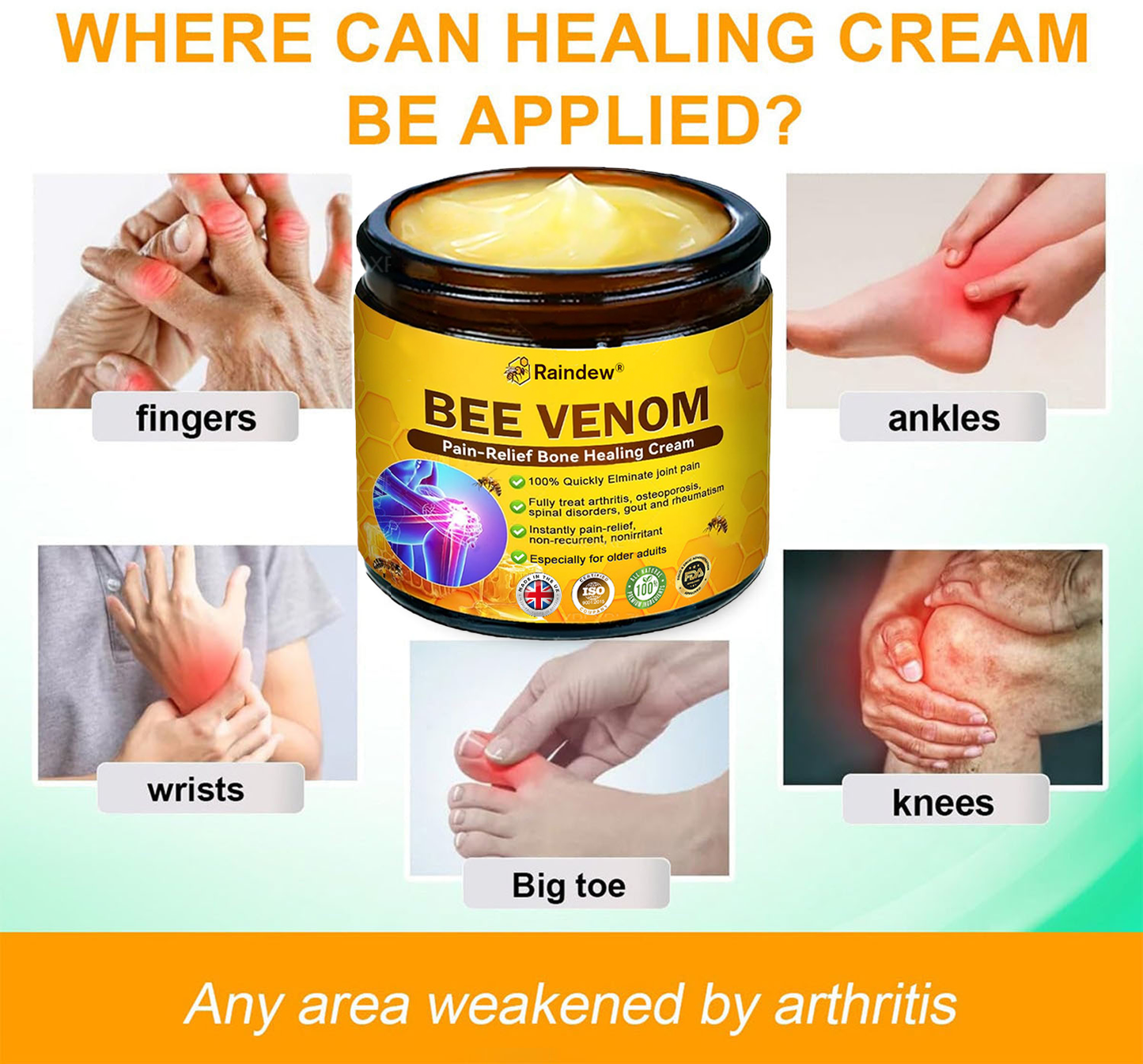 Raindew® Bee Venom Pain-Relief Bone Healing Cream 🐝🐝(Specially for older adults & BOA recommends)