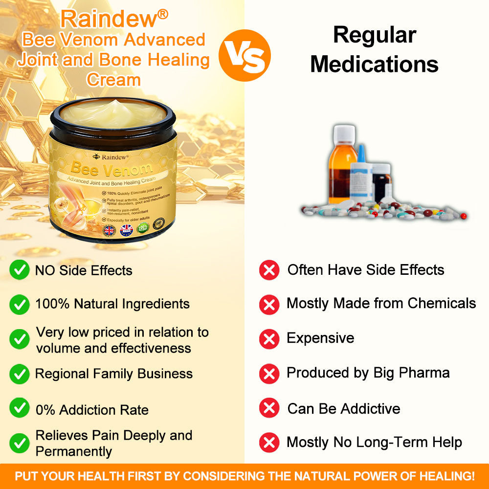 Raindew®Bee Venom Advanced Joint and Bone Healing Cream (👨‍⚕️Specifically developed for middle-aged and older adults)